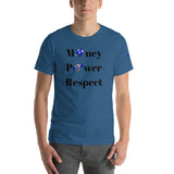 Alotofit Money, Power, Respect Blk/Blue Short-Sleeve Unisex T-Shirt