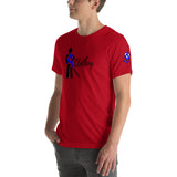 Alotofit Clothing Blk/Blue Short-Sleeve Unisex T-Shirt w/ sleeve logo