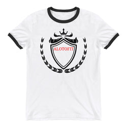 Alotofit Luxury Black Red Logo Ringer T-Shirt w/ outside label