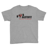 Alotofit Muscle Up Black/Red/White Logo Youth Short Sleeve T-Shirt (XS-XL)