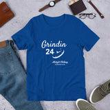 Alotofit Grindin 24/7 White Text Short-Sleeve Unisex T-Shirt