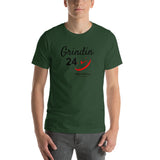Alotofit Grindin 24/7 Blk/Red Short-Sleeve Unisex T-Shirt