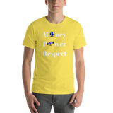 Alotofit Money, Power, Respect White/Blue Short-Sleeve Unisex T-Shirt