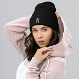 Alotofit Royal A White Embroidered Cuffed Beanie