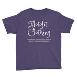 Alotofit Clothing White Logo Youth Short Sleeve T-Shirt