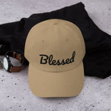 Alotofit Blessed Black Text Embroidered Dad hat