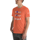 Alotofit Money, Power, Respect White/Blue Short-Sleeve Unisex T-Shirt