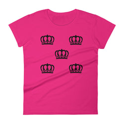 Alotofit Queen Luxury Black Logo Women's short sleeve t-shirt