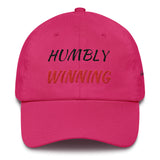 Alotofit Humbly Winning Blk/Red Cotton Dad Cap w/ side branding