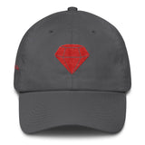 Alotofit Rare Find Diamond Logo Red Cotton Dad Cap