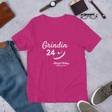 Alotofit Grindin 24/7 White Text Short-Sleeve Unisex T-Shirt