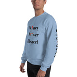 Alotofit Money Power Respect Sweatshirt w/sleeve branding