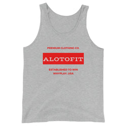 Alotofit Premium Clothing Red/White Unisex  Tank Top