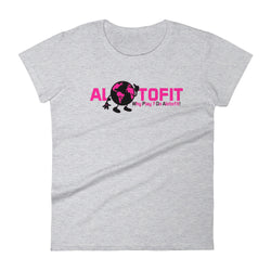 Alotofit Globeman Pink & Black Logo Women's short sleeve t-shirt