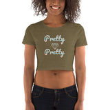 Alotofit Pretty Pretty Glitter Diamond Women’s Crop Tee w/ Outside Branding
