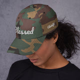 Alotofit Blessed White Text Embroidered Dad hat