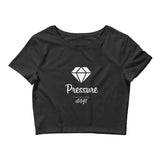 Alotofit Pressure White Text Women’s Crop Tee