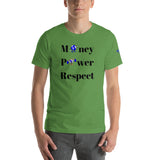 Alotofit Money, Power, Respect Blk/Blue Short-Sleeve Unisex T-Shirt