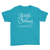 Alotofit Clothing White Logo Youth Short Sleeve T-Shirt