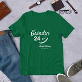 Alotofit Grindin 24/7 White Text Short-Sleeve Unisex T-Shirt