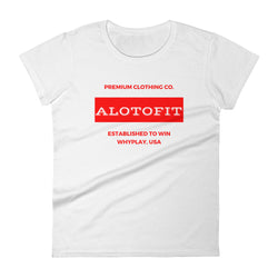 Alotofit Premium Clothing Red/White Women's short sleeve t-shirt