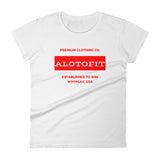 Alotofit Premium Clothing Red/White Women's short sleeve t-shirt