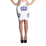 Alotofit Queen Luxury White Navy Pencil Skirt