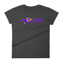 Alotofit Globeman Purple & Gold Logo Women's Short Sleeve T-shirt