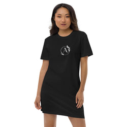 Alotofit Luxury A White Logo Embroidered Organic cotton t-shirt dress