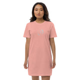 Alotofit Luxury A White Logo Embroidered Organic cotton t-shirt dress