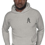 Alotofit Royal A Black Embroidered Unisex Hoodie