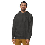 Alotofit Royal A Black Embroidered Unisex Hoodie