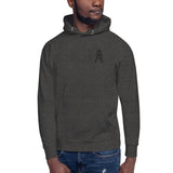 Alotofit Royal A Black Embroidered Unisex Hoodie