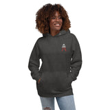 Alotofit Royal A Wht/Red Embroidered Logo Unisex Hoodie