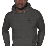 Alotofit Royal A Black Embroidered Unisex Hoodie