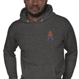 Alotofit Royal A Orange/Purple Embroidered Logo Unisex Hoodie