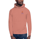 Alotofit Royal A Orange/Purple Embroidered Logo Unisex Hoodie