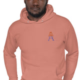 Alotofit Royal A Orange/Purple Embroidered Logo Unisex Hoodie