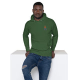 Alotofit Royal A Orange/Purple Embroidered Logo Unisex Hoodie