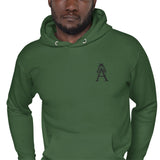 Alotofit Royal A Black Embroidered Unisex Hoodie