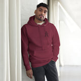 Alotofit Royal A Black Embroidered Unisex Hoodie