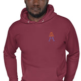 Alotofit Royal A Orange/Purple Embroidered Logo Unisex Hoodie