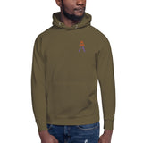 Alotofit Royal A Orange/Purple Embroidered Logo Unisex Hoodie