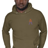 Alotofit Royal A Orange/Purple Embroidered Logo Unisex Hoodie