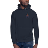 Alotofit Royal A Orange/Purple Embroidered Logo Unisex Hoodie