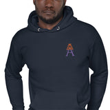 Alotofit Royal A Orange/Purple Embroidered Logo Unisex Hoodie