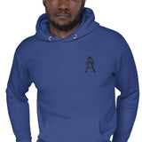 Alotofit Royal A Black Embroidered Unisex Hoodie