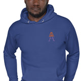 Alotofit Royal A Orange/Purple Embroidered Logo Unisex Hoodie