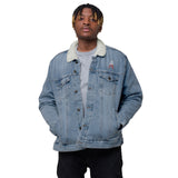 Alotofit Royal A Logo White/Red Unisex denim sherpa jacket