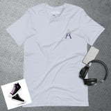Alotofit Royal A White/Purple Embroidered Logo Unisex t-shirt